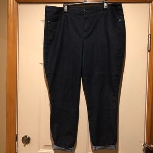 Lane Bryant dark blue skinny jeans EUC